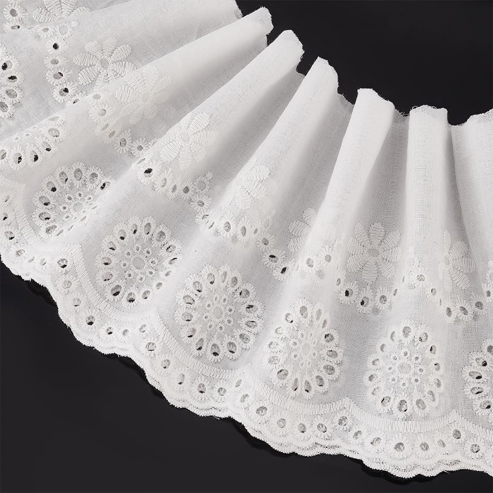 1Bag 7.5 Yard Cotton Embroidered Eyelet Lace Trim 6.1inch Wide Lace ...