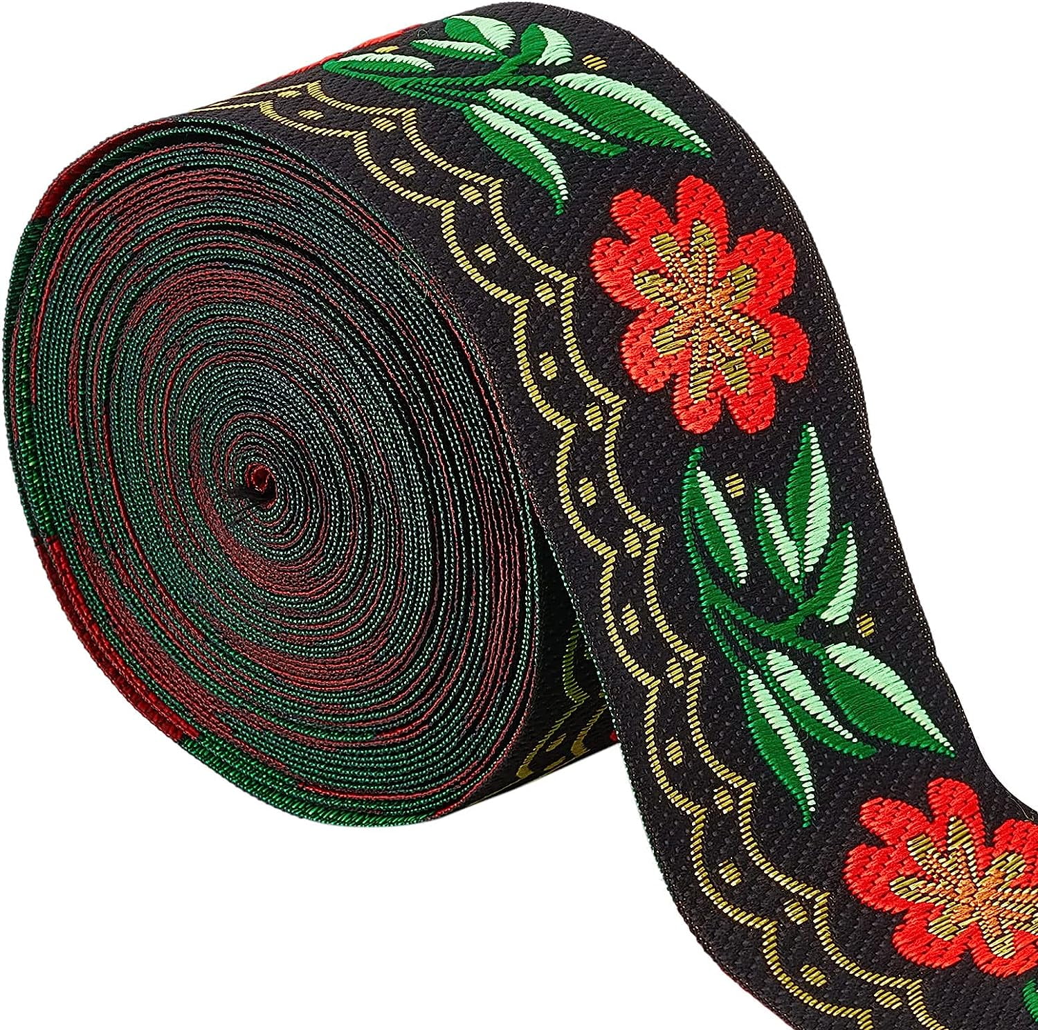 1Bag 7M Floral Embroidered Jacquard Ribbon 2