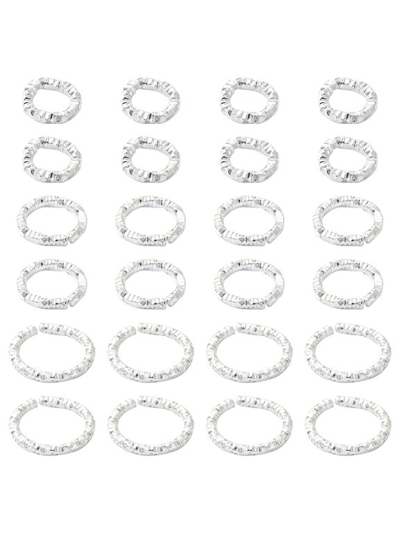 1Bag 90Pcs 3 Styles Iron Closed Jump Rings Unwelded Nickel Free Twist Ring Silver 17 Gauge 6~10x1.2mm Inner Diameter: 3.5~7.5mm 30pcs/style