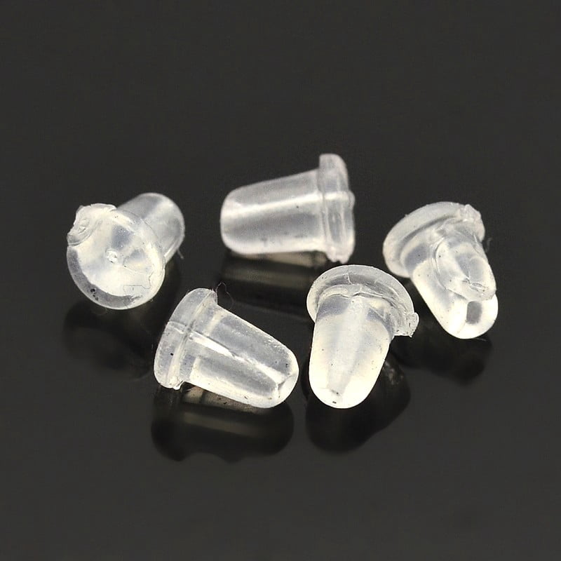 1Bag Clear Plastic Ear Nuts Earring Backs 4x6mm Hole: 0.5mm about 9000pcs/bag