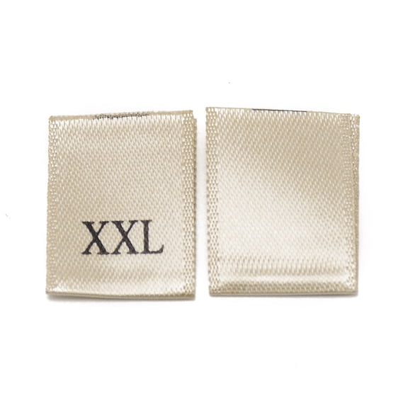 1Bag Clothing Size Labels Woven Crafting Craft Labels for Clothing Sewing Size XXL Dark Khaki 36.5x13x0.2mm 100pcs/bag