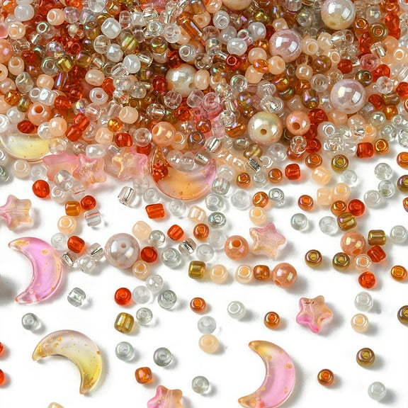 1Bag DIY Beads Jewelry Making Finding Kit Including Glass & Seed & Acrylic Beads Mixed Color 4mm