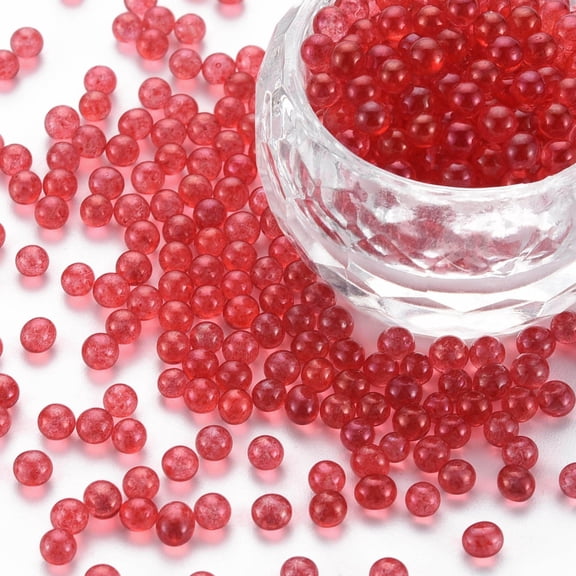 1Bag DIY Nail Art Decoration Mini Glass Beads Tiny Caviar Nail Beads AB Color Plated Round No Hole Crimson 3.5mm about 450g/bag