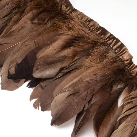 1Bag Fashion Goose Feather Cloth Strand Costume Accessories Coconut Brown Feather: 100~180x38~62mm about 2m/bag