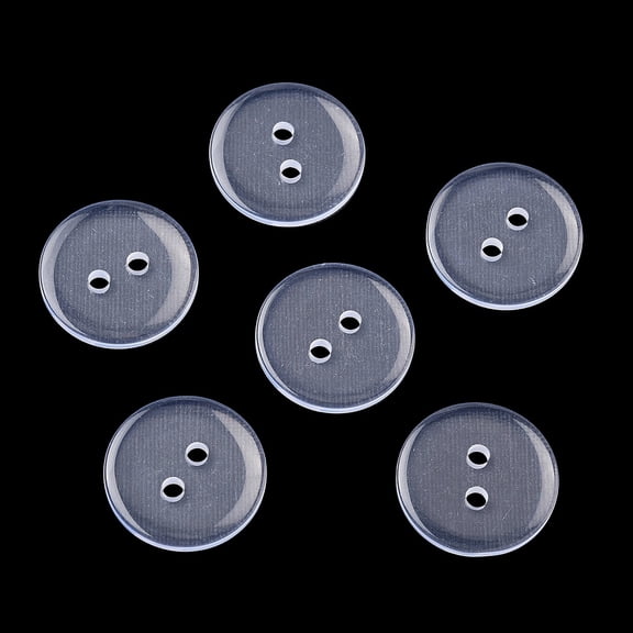 1Bag Lucid Round 2-hole Shirt Button Resin Button Clear 18mm about 400pcs/bag