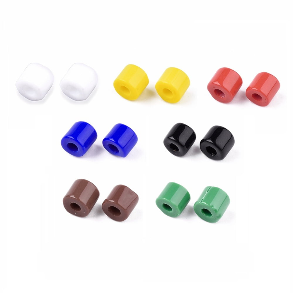 1Bag Opaque Glass Bugle Beads Round Hole Mixed Color 7~7.5x6~6.5mm 800pcs/bag Hole: 2.5mm