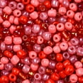 thumbnail image 1 of 1Bag Opaque & Transparent Inside Colours 6/0 Glass Seed Beads Round Hole Round Mixed Color Red 4mm Hole: 1.4~1.5mm, 1 of 6