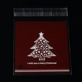 thumbnail image 1 of 1Bag Rectangle OPP Cellophane Bags with Christmas Tree Pattern Dark Red 14x9.9cm Unilateral Thickness: 0.035mm Inner Measure: 11x9.9cm 95~100pcs/bag, 1 of 3