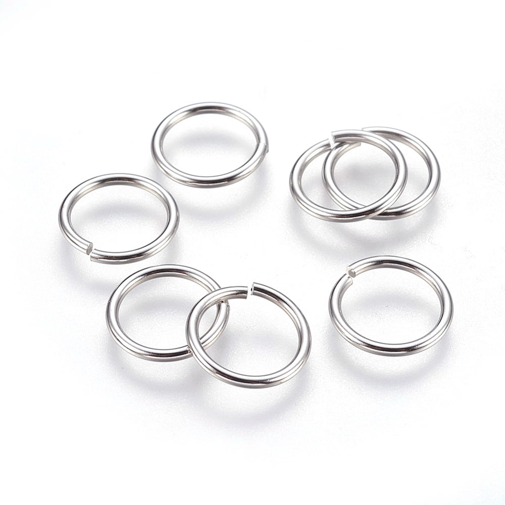 1Bag Resistant 304 Stainless Steel Saw Cut Open Jump Rings Round Stainless Steel Color 13x1.3mm 16 Gauge Inner Diameter: 10mm 600pcs/bag
