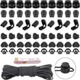 thumbnail image 1 of 1Bag Shoes Accessories Including 40Pcs Plastic Cord Locks 10M Polyester Elastic Cords & 1Pc PU Iron Soft Tape Measure Mixed Color 19.5x16.5x5mm Hole: 2.5mm, 1 of 9