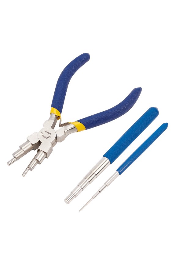 1Bag Wire Looping Tool 2Pcs Wire Looping Mandrel and 1Pc 6 in 1 Bail Making Plier for Jewelry Wire Wrapping and Jump Ring Forming