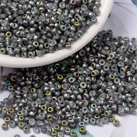 1Bottle MIYUKI Round Rocailles Beads Japanese Seed Beads (RR4557) Vitrail Matte 8/0 3mm Hole: 1mm about 422~455pcs/bottle 10g/bottleDIY