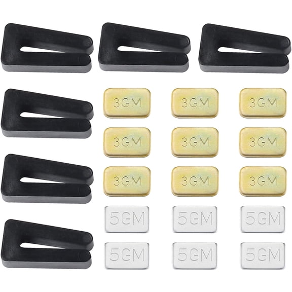 1Box 1 Box 6 Sets Ceiling Fan Balancing Kit 6 Pieces Fan Balancing Clip and 6Pcs Self-Adhesive Metal 5G and 9Pcs 3G Weights Sets for Ceiling Fans Home House Office School Daily Use Supplies
