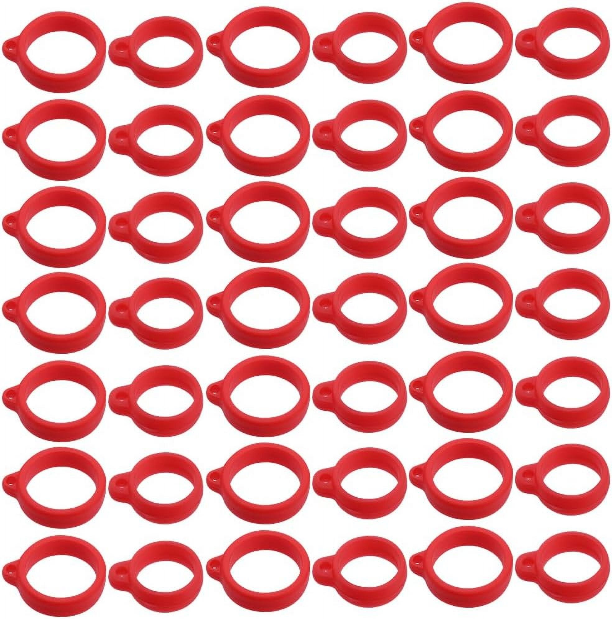 1Box 1 Box 60PCS Red Anti-Lost Silicone Rubber Rings 13/20.5mm Band ...