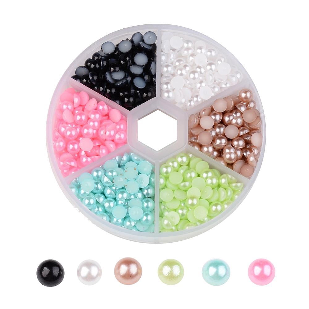 1Box 1 Box Half Round Domed ABS Plastic Imitation Pearl