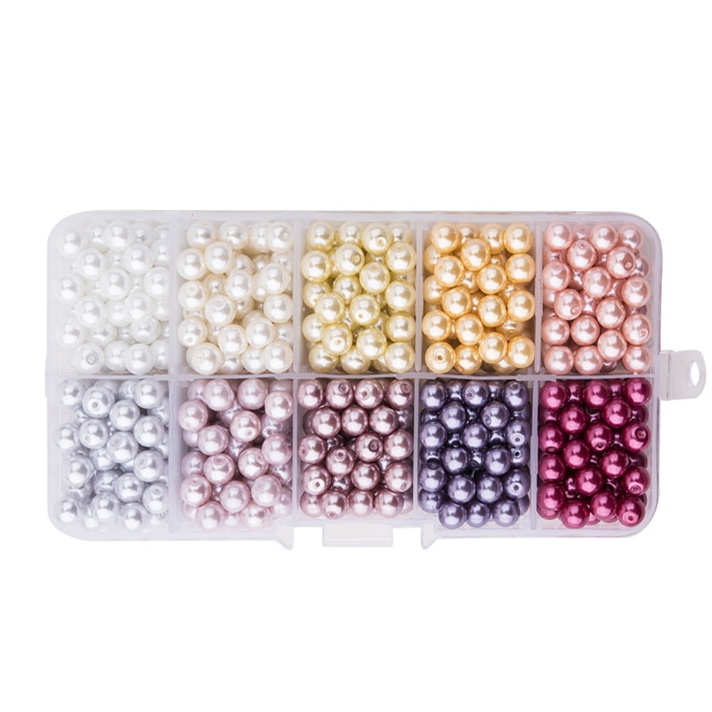 RUBYCA 200Pcs Czech Tiny Satin Luster Glass Pearl Round Bead DIY...