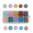 thumbnail image 1 of 1Box 10 Colors Transparent Spray Painted Glass Beads Round Mixed Color 6mm Hole: 1.3~1.6mm 72~75pcs/compartment 720~750pcs/box Packaging Box: 13.5x7x3cm, 1 of 3