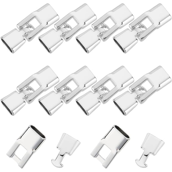 1Box 10 Sets Alloy Snap Lock Clasps Flat Platinum 35mm