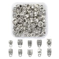 thumbnail image 1 of 1Box 100Pcs 10 Style Tibetan Style Alloy Tube Bails Hanger Bail Beads Loop Bails Cup & Column & Barrel Silver 6.5~11.5x6~8x5.5~8mm Hole: 1.6~2mm Inner Diameter: 2~4.8mm 10pcs/style, 1 of 5