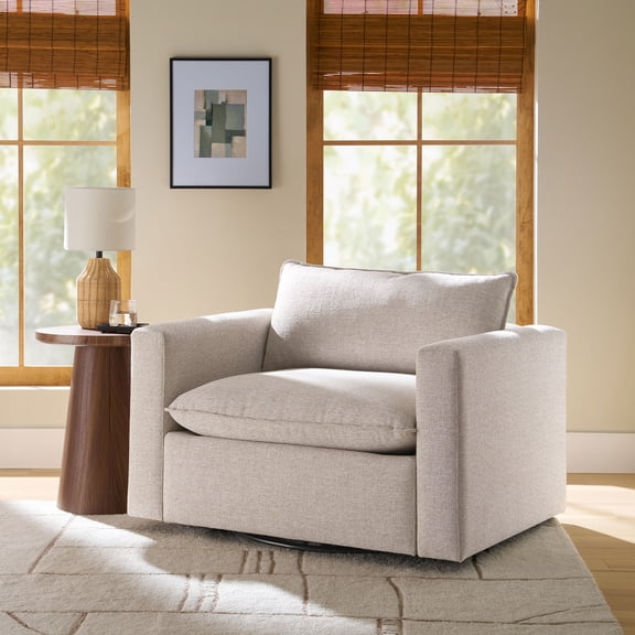 Better Homes and Gardens Weston Cloud Swivel Accent Chair, Wheat
