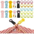 thumbnail image 1 of 1Box 10Pcs 5 Styles Cat's Paw Silicone Beads Knitting Needle Protectors/Knitting Needle Stoppers with 25Pcs Alloy Knitting Stitch Markers for Knitting Tools Mixed Color, 1 of 6