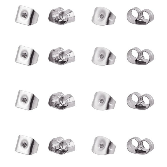 1Box 1200pcs 2 Sizes Ear Nuts Fit for 1mm Pin Stainless Steel Earring Backs 5/6mm Long Earring Stoppers Jewelry Earring for Stud Earrings Jewelry Making