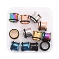 thumbnail image 1 of 1Box 12Pcs 6 Colors 316 Surgical Ear Gauges Flesh Tunnels Plugs Stainless Steel Screw Mixed Color 3/8 inch(10mm) 2pcs/color, 1 of 7