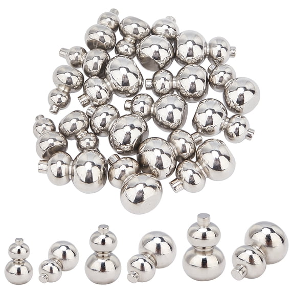 1Box 18Pcs 3 Style 304 Stainless Steel Beads Undrilled/No Hole Beads Calabash Stainless Steel Color 12x8mm 6pcs/style Mixed Color DIY
