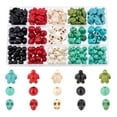 thumbnail image 1 of 1Box 190pcs 15 Style Synthetic Turquoise Beads Strands Dyed Skull & Tortoise & Round Mixed Color 8~18x8~14x6~11mm Hole: 1mm 200pc/box, 1 of 6