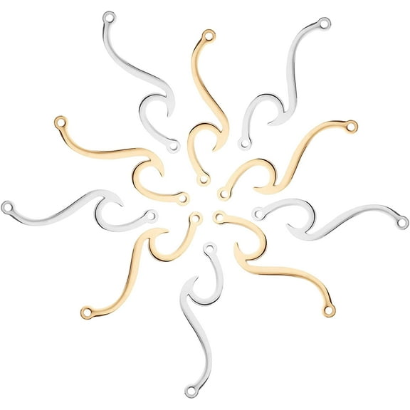 1Box 2 Color Mountain Cloud Wave Stainless Steel Links Connectors Link Charm Jewelry Connector Charms Double Hole Pendant Link Connector Metal Pendant for Jewelry Making