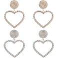 thumbnail image 1 of 1Box 2 Pairs Heart Rhinestones Earrings for Women Heart Full Rhinestones Drop Earring Hoop Crystal Earrings Heart for Party Prom Dating Women Studs Rhinestone Crystal Tassel Ear Jewelry Gifts, 1 of 7