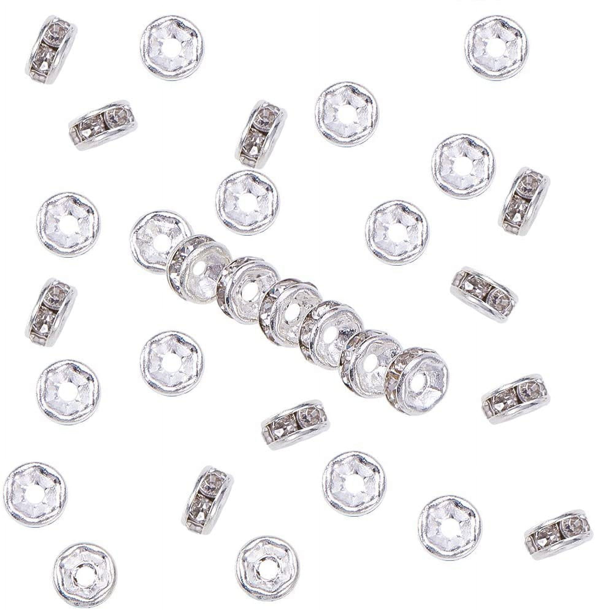 1Box 200 Pcs 5mm Grade A Silver Plated Clear Crystal Rhinestone Round