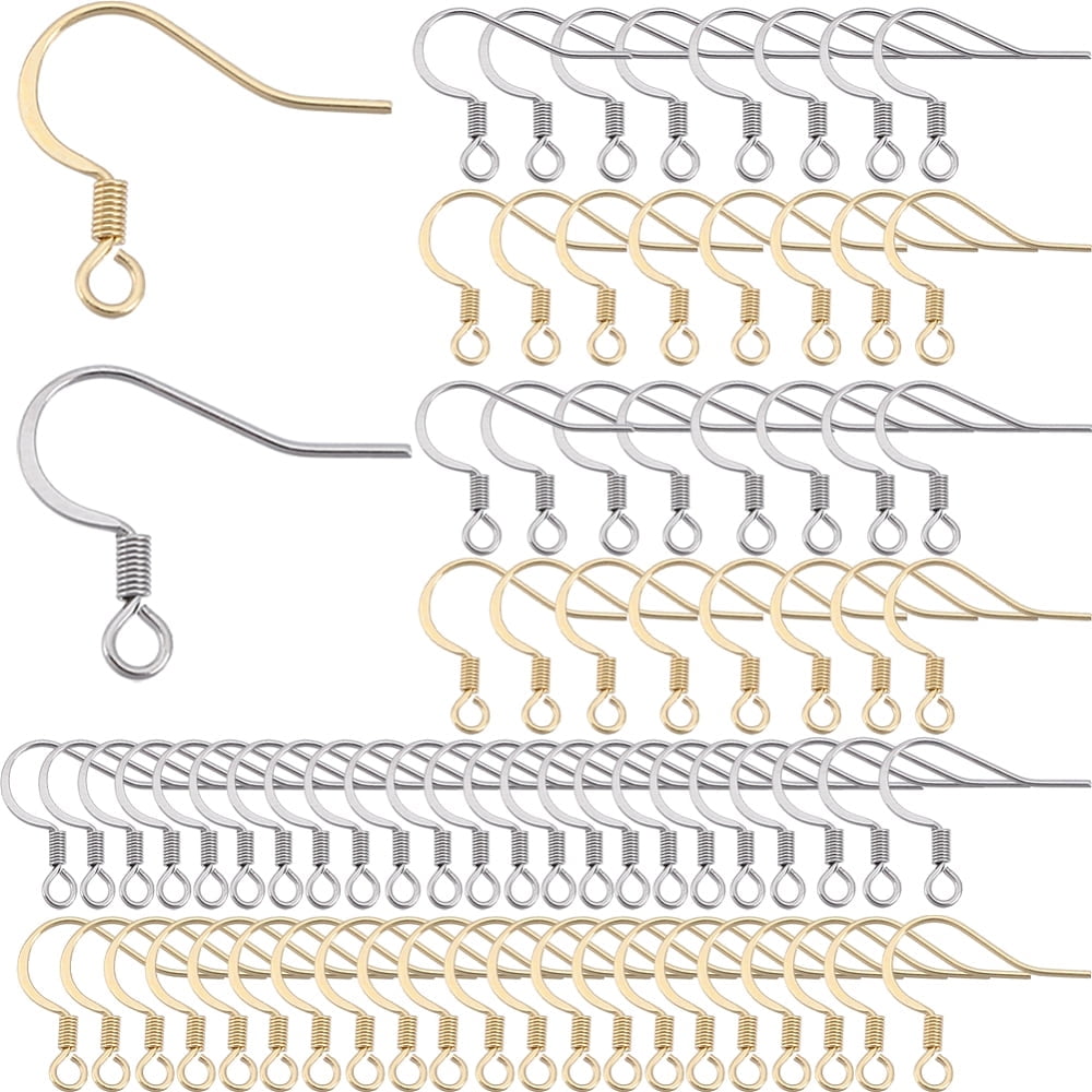 100pcs Fishhook Earring Hooks - 24K Gold & Silver Plated DIY Jewelry Making