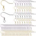 thumbnail image 1 of 1Box 200Pcs 2Styles 304 Stainless Steel French Hooks with Coil Flat Earring Hooks Ear Wire with Horizontal Loop Real Gold Plated 14~15x17x2mm Hole:2mm 21 Gauge Pin:0.7mm 100Pcs/style, 1 of 6