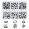 thumbnail image 1 of 1Box 255Pcs 6 Style Iron Rhinestone & Tibetan Style Alloy Spacer Beads Rondelle & Bicone & Flower & Barrel Antique Silver 6~8x3~6mm Hole: 1~2 5mm, 1 of 6