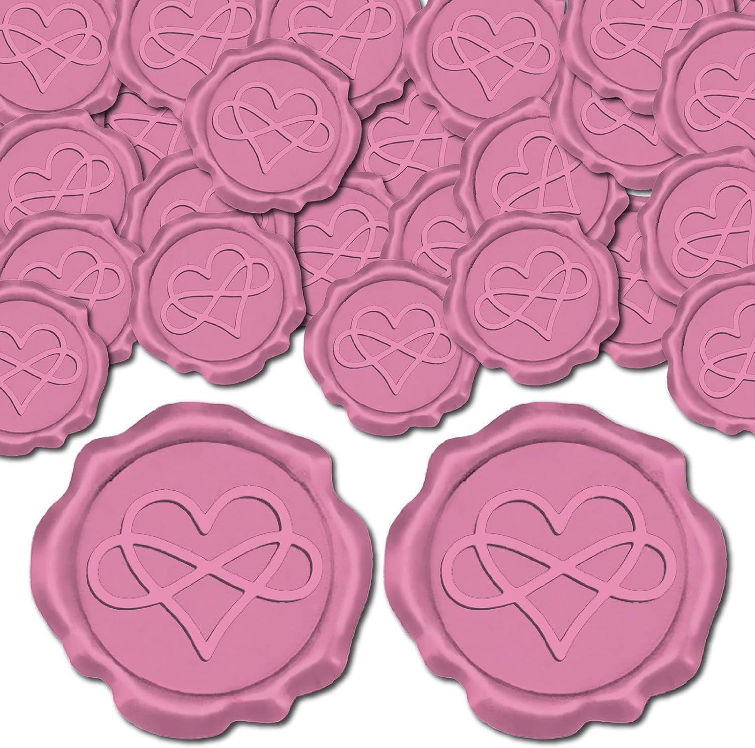 Nuvretk Handmade Wax Seal Stickers - 30pcs 3D Sakura Cluster Design, Self-Adhesive Gold Seals For Invitations & Cards