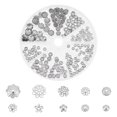 thumbnail image 1 of 1Box 300Pcs 10 Style Flower Bead Caps 5~10mm 304/201 Stainless Steel Spacer Bead Caps Metal Bead End Caps Spacers Flower Caps for Bracelet Necklace Jewelry Making, 1 of 7