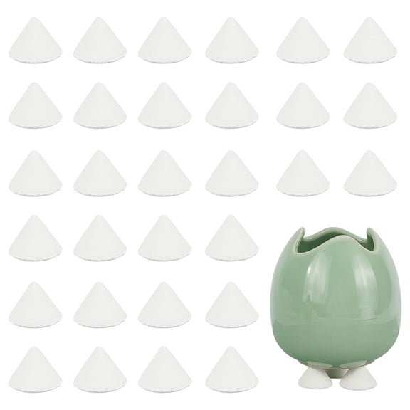 1Box 30Pcs Aluminum Oxide Porcelain Burning Kiln Support Bases Cone Old Lace 14.68x9.35mm