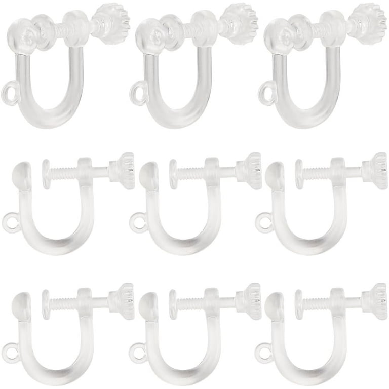 1Box 30Pcs Resin Earring Clips Screw Back Clip on Earrings Clear Ear Wire Non Pierced Plastic Transparent U Type Clip on Earring Converter Findings for Jewelry Making Accessories DIY Crafts Walmart ...
