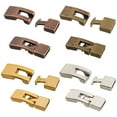 thumbnail image 1 of 1Box 32 Sets 10mm Leather Cord End Clasp 4 Colors Tibetan End Lock Rectangle Jewlery Clasps for Bracelet Necklaces Jewelry Making, 1 of 8