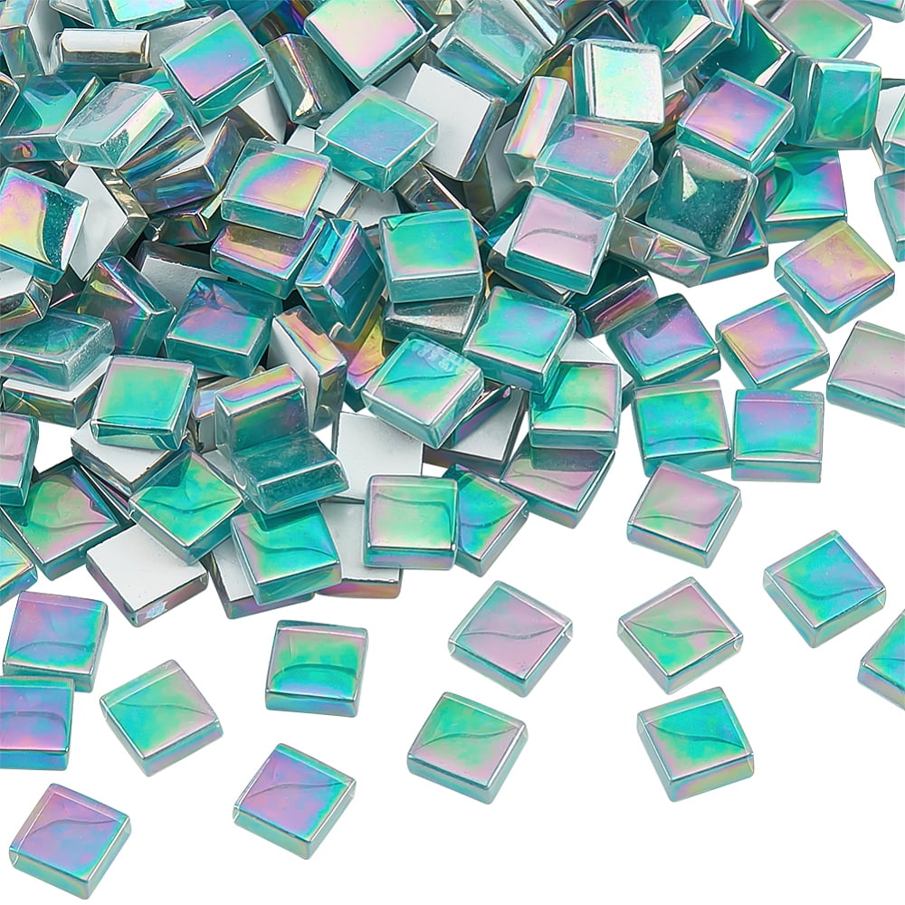 Gallery Detail: 1Box 400G Rainbow Color Glass Mosaic Tiles Square Shape Mosaic