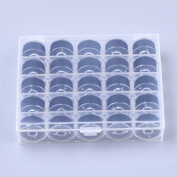 1Box 402 Polyester Sewing Thread Plastic Bobbins and Clear Box Black 0.1mm 50m/roll 25rolls/boxDIY