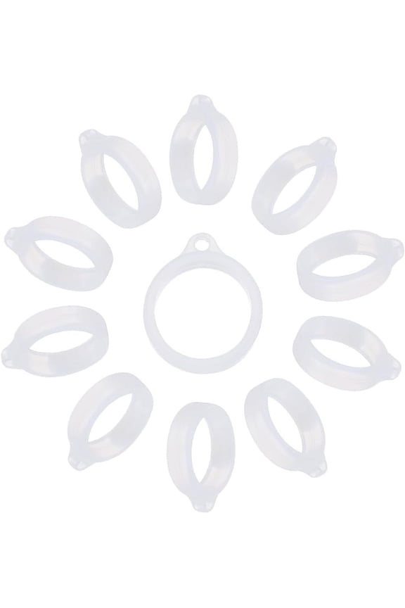 1Box 50Pcs Silicone Pendant for Electronic stylus & Lighter Making Ring Clear 29x24.5x7mm Hole: 3mm 20.5mm inner diameter