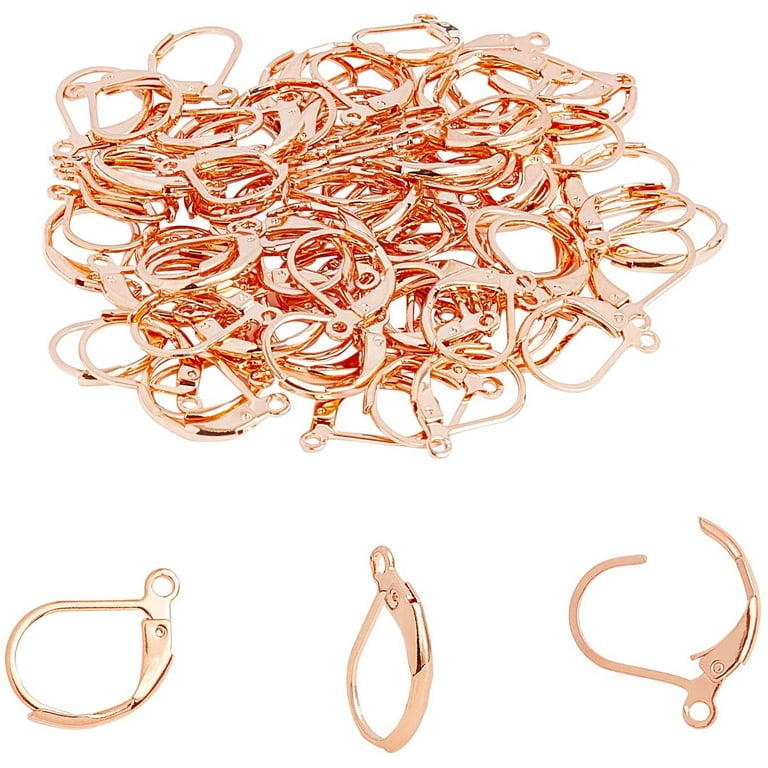 1Box 50pcs Hypoallergenic Earring Stainless Steel Rose Gold