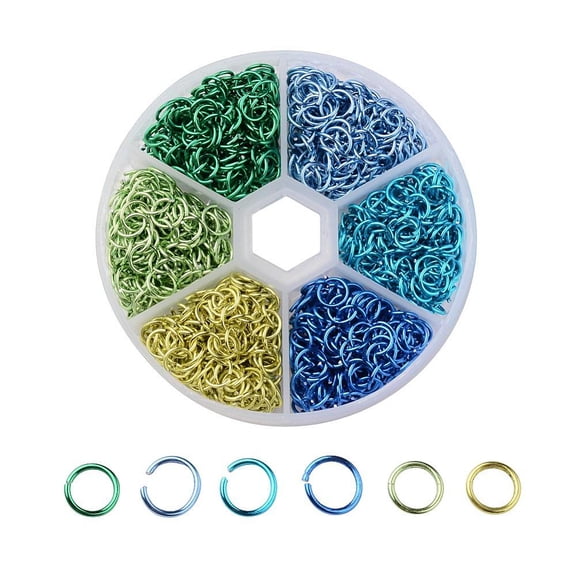 1Box 6 Colors Aluminum Wire Open Jump Rings Mixed Color 20 Gauge 6x0.8mm Inner Diameter: 4.4mm 180pcs/color 1080pcs/box