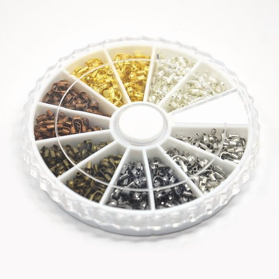 1Box 6 Colors Brass Wire Guardian Wire Protector Mixed Color 5x4x1mm Hole: 0.5mm 540pcs/box for DIY
