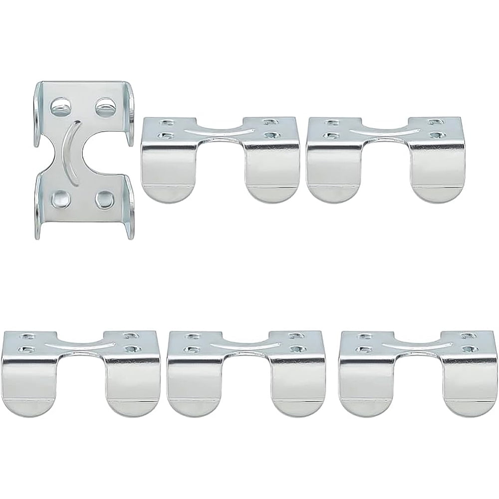 1Box 6 Pack Heavy Duty Double Rope Clamp Platinum Iron Metal Clips for ...