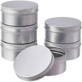thumbnail image 1 of 1Box 6 Pcs 200ml Aluminum Tin Jars Round Aluminum Tin Cans Cosmetic Containers with Screw Cap Lid for DIY Crafts Salve Candle Travel Storage-Platinum, 1 of 7