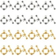 thumbnail image 1 of 1Box 60 Sets Toggle Clasps Gold Silver Toggle Bracelet Clasps Toggle Clasp Sets OT Clasp T Bar Ring Clasps Round Toggle Clasps Findings Clasps Bracelets DIY Supplies, 1 of 6