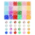 thumbnail image 1 of 1Box 600Pcs 24 Style Transparent Acrylic Beads Round Mixed Color 8x7~7.5mm Hole: 1.8~2mm 25pcs/style DIY, 1 of 5